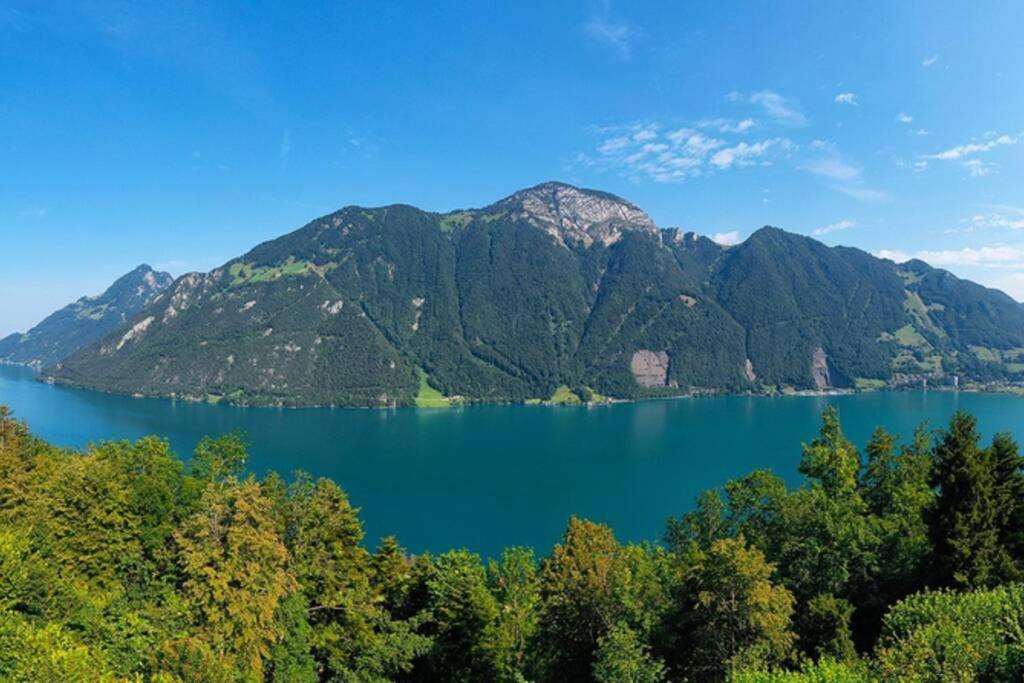 Exklusives Chalet Mit Traumhafter See- Und Bergsicht Seelisberg Exteriér fotografie